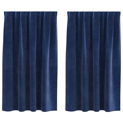 Vorhänge mit Vorhängen 2 pcs Dunkelblau 140 x 140 cm Samt