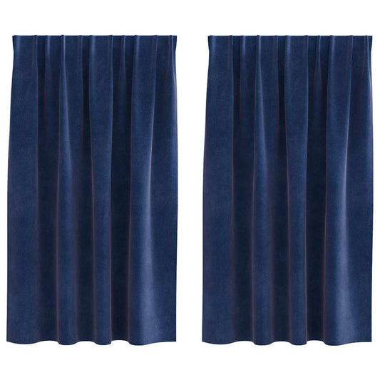 Vorhänge mit Vorhängen 2 pcs Dunkelblau 140 x 140 cm Samt