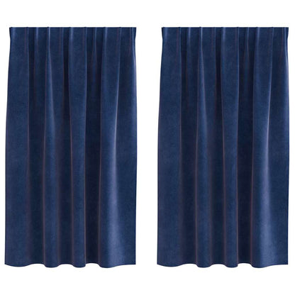 Vorhänge mit Vorhängen 2 pcs Dunkelblau 140 x 175 cm Samt