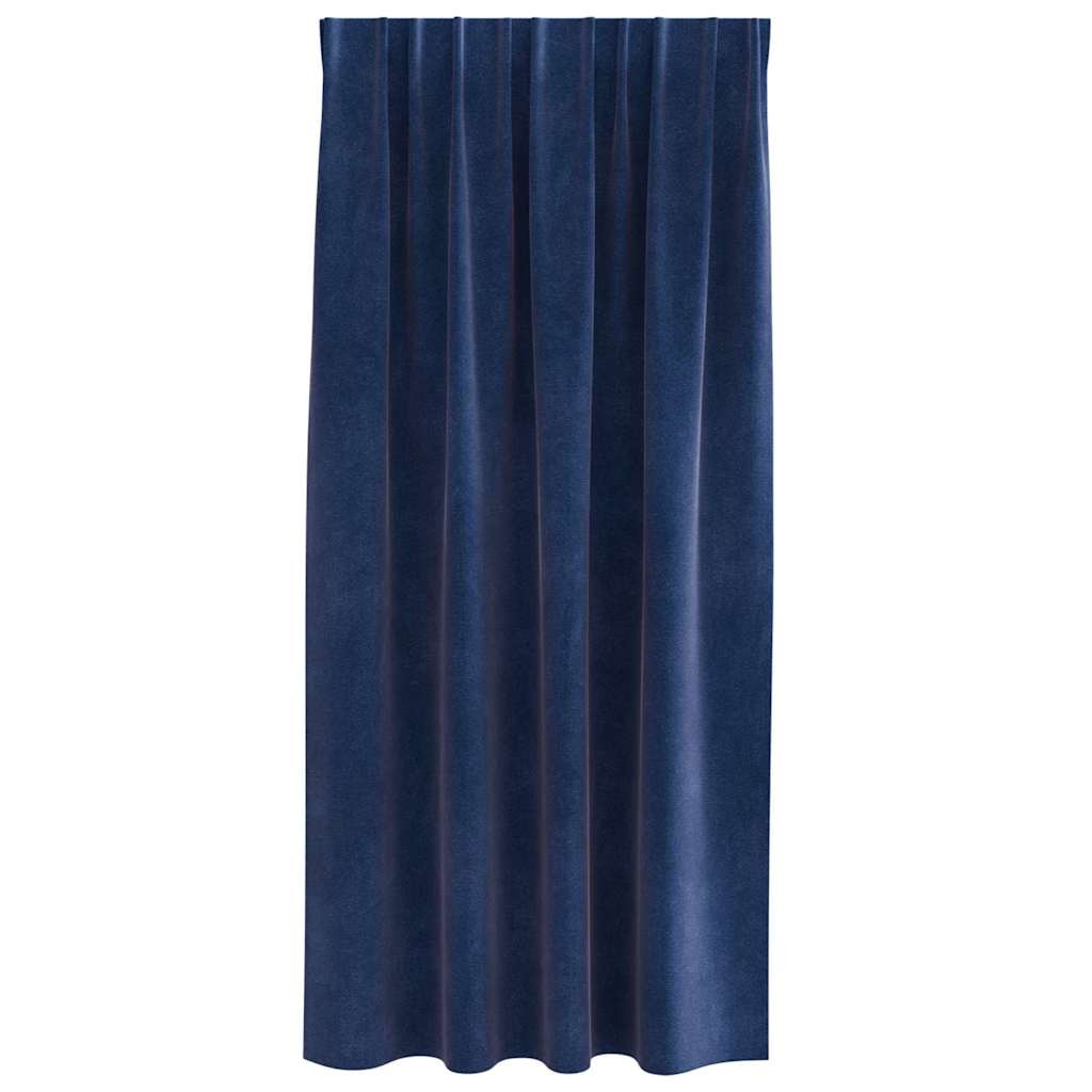 Vorhänge mit Vorhängen 2 pcs Dunkelblau 140 x 175 cm Samt