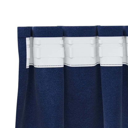 Vorhänge mit Vorhängen 2 pcs Dunkelblau 140 x 245 cm Samt