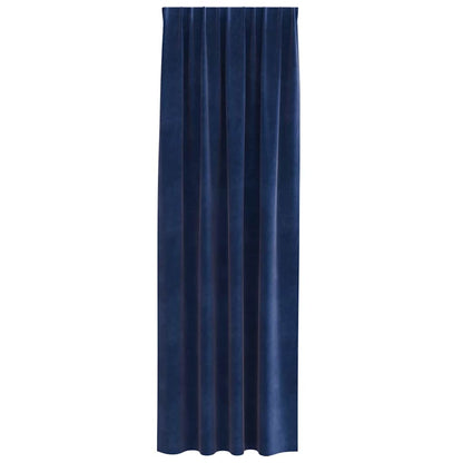 Vorhänge mit Vorhängen 2 pcs Dunkelblau 140 x 260 cm Samt