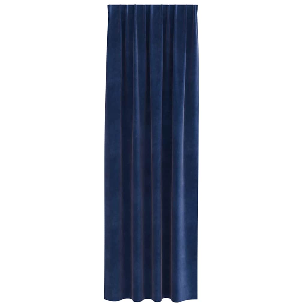 Vorhänge mit Vorhängen 2 pcs Dunkelblau 140 x 260 cm Samt