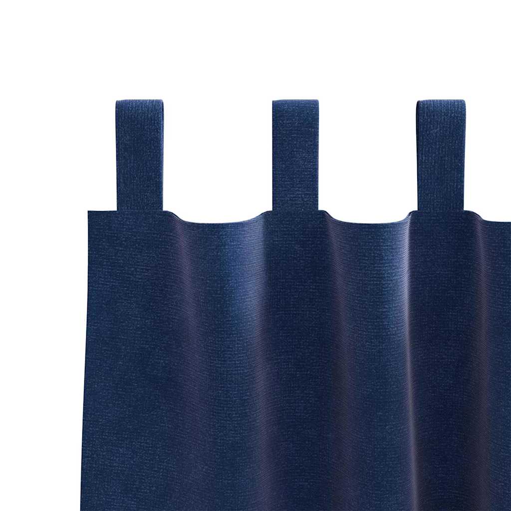 Vorhänge mit Vorhängen 2 pcs Dunkelblau 140 x 245 cm Samt