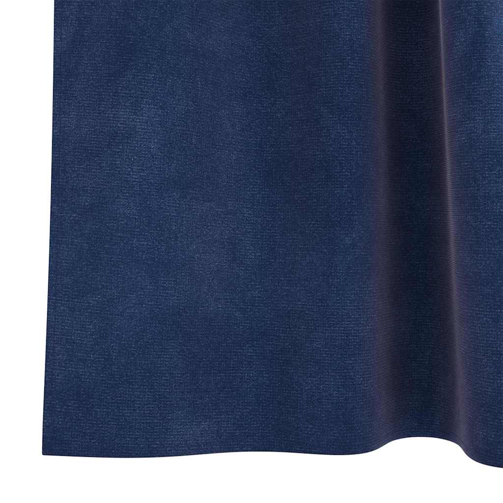 Vorhänge mit Vorhängen 2 pcs Dunkelblau 140 x 245 cm Samt