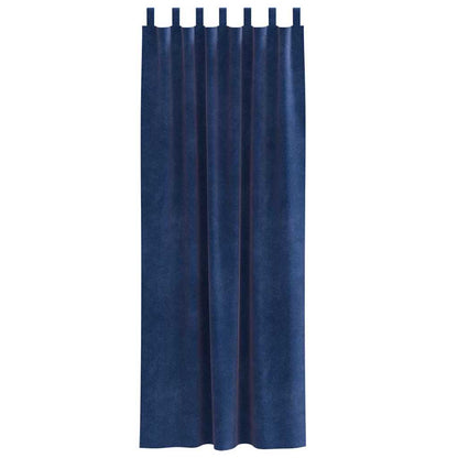Vorhänge mit Vorhängen 2 pcs Dunkelblau 140 x 245 cm Samt