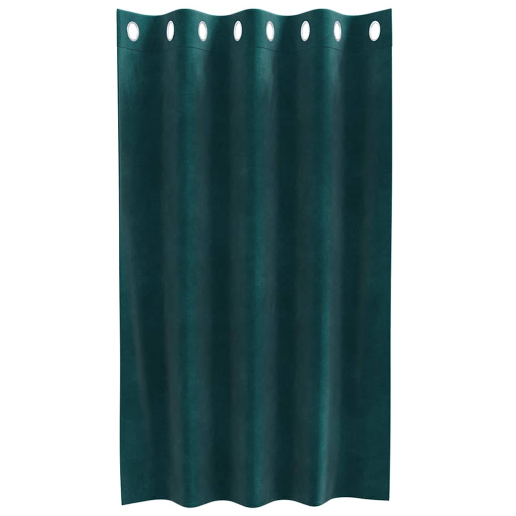 Vorhänge mit Vorhängen 2 pcs Dunkelgrün 140 x 140 cm Samt