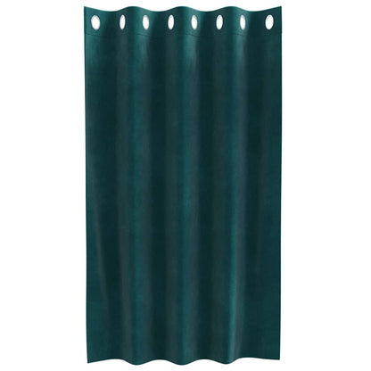 Vorhänge mit Vorhängen 2 pcs Dunkelgrün 140 x 140 cm Samt