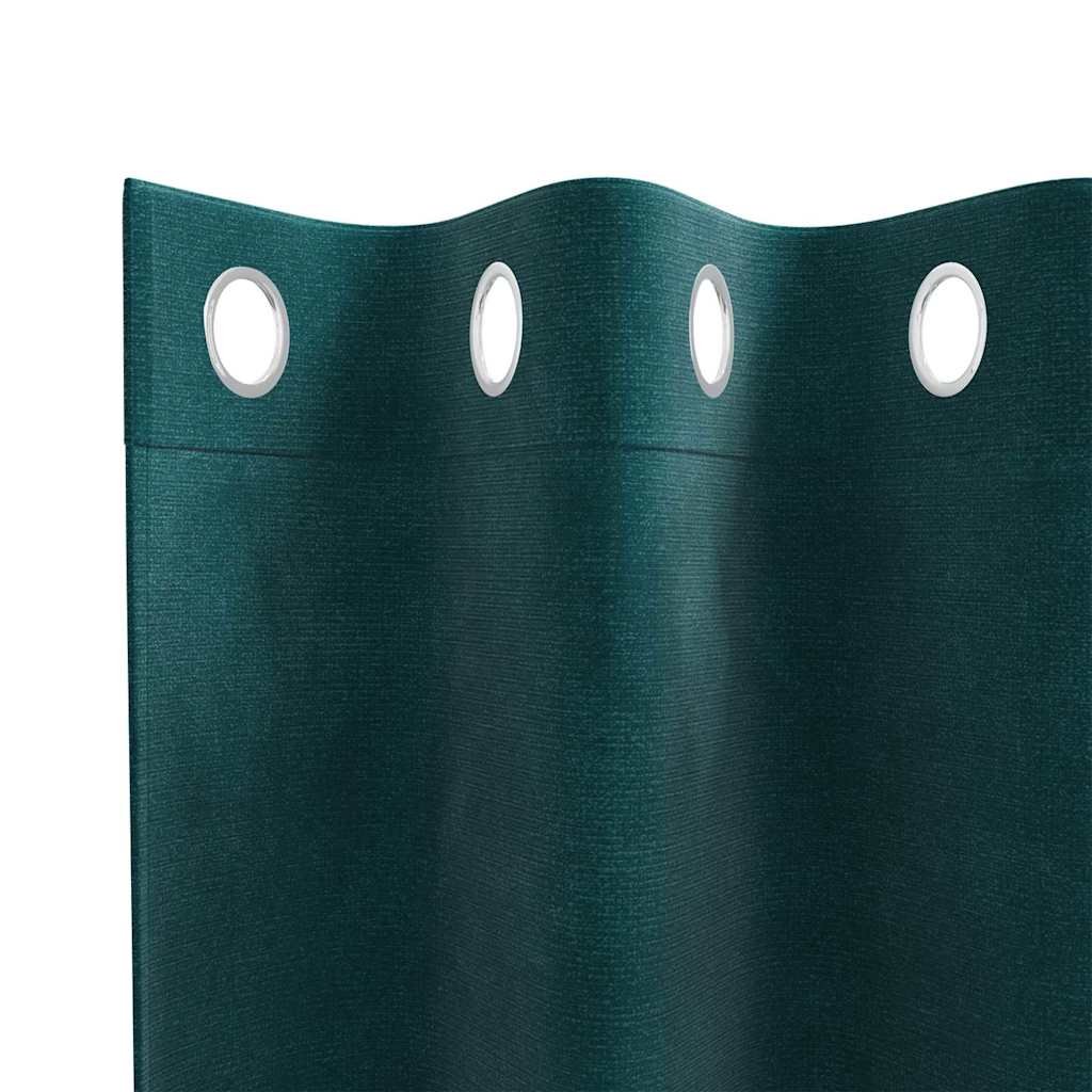 Vorhänge mit Vorhängen 2 pcs Dunkelgrün 140 x 225 cm Samt