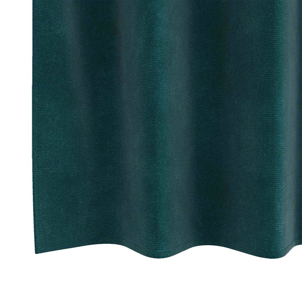 Vorhänge mit Vorhängen 2 pcs Dunkelgrün 140 x 225 cm Samt