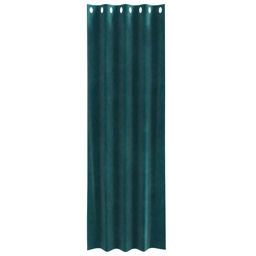 Vorhänge mit Vorhängen 2 pcs Dunkelgrün 140 x 225 cm Samt