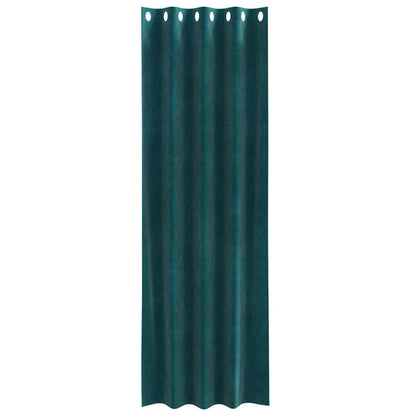 Vorhänge mit Vorhängen 2 pcs Dunkelgrün 140 x 225 cm Samt