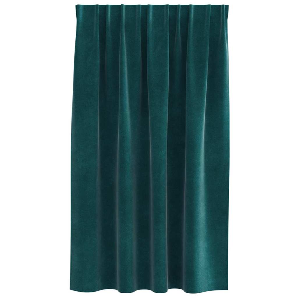 Vorhänge mit Vorhängen 2 pcs Dunkelgrün 140 x 140 cm Samt