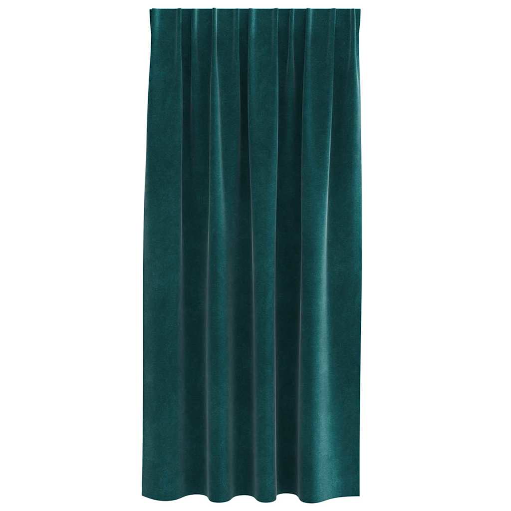 Vorhänge mit Vorhängen 2 pcs Dunkelgrün 140 x 175 cm Samt
