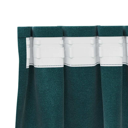Vorhänge mit Vorhängen 2 pcs Dunkelgrün 140 x 245 cm Samt