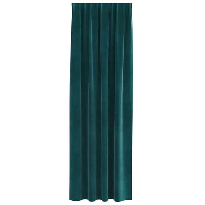 Vorhänge mit Vorhängen 2 pcs Dunkelgrün 140 x 245 cm Samt