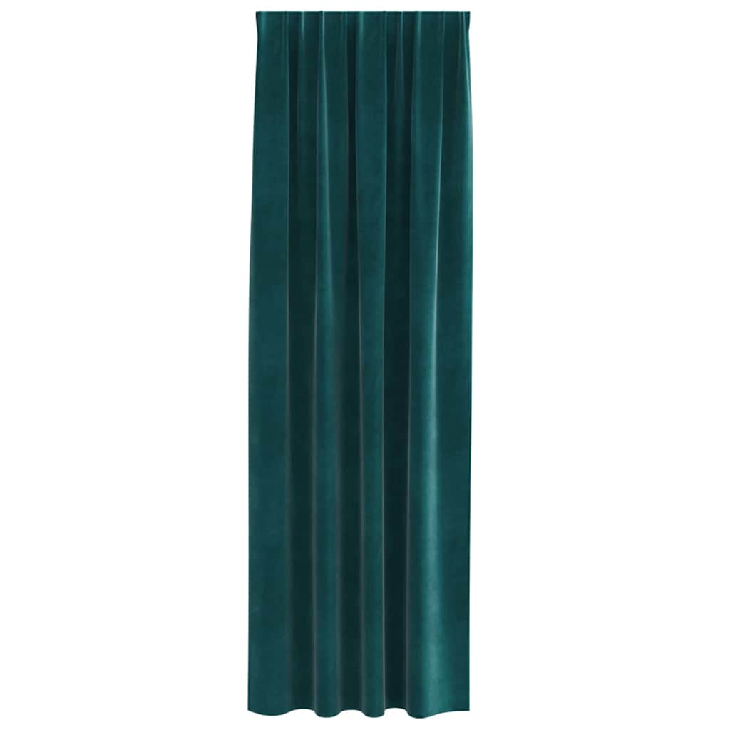Vorhänge mit Vorhängen 2 pcs Dunkelgrün 140 x 260 cm Samt