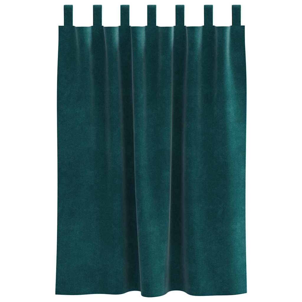 Vorhänge mit Vorhängen 2 pcs Dunkelgrün 140 x 140 cm Samt