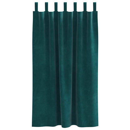 Vorhänge mit Vorhängen 2 pcs Dunkelgrün 140 x 175 cm Samt