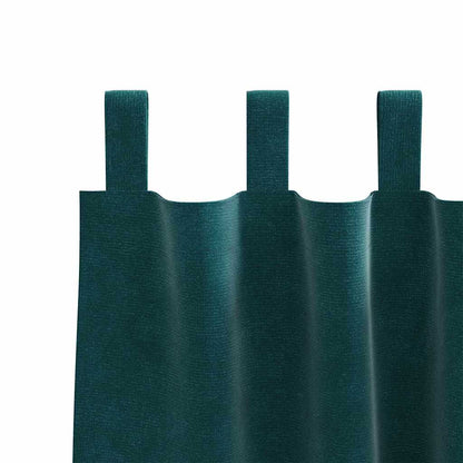 Vorhänge mit Vorhängen 2 pcs Dunkelgrün 140 x 225 cm Samt
