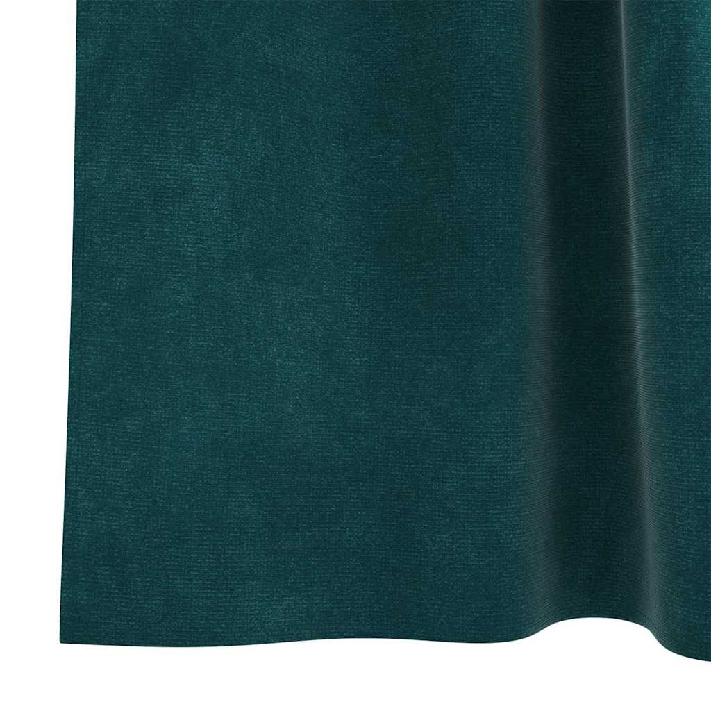 Vorhänge mit Vorhängen 2 pcs Dunkelgrün 140 x 245 cm Samt