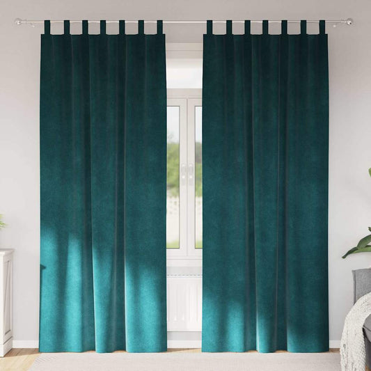 Vorhänge mit Vorhängen 2 pcs Dunkelgrün 140 x 245 cm Samt
