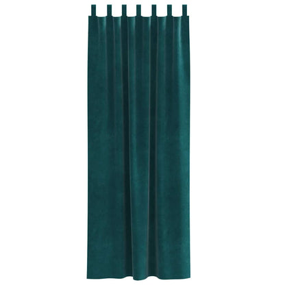 Vorhänge mit Vorhängen 2 pcs Dunkelgrün 140 x 245 cm Samt