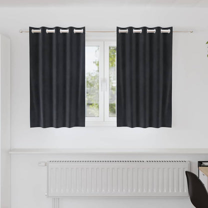Vorhänge mit Vorhängen 2 pcs Dunkelgrau 140 x 140 cm Samt