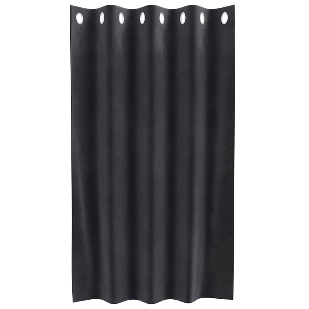 Vorhänge mit Vorhängen 2 pcs Dunkelgrau 140 x 140 cm Samt