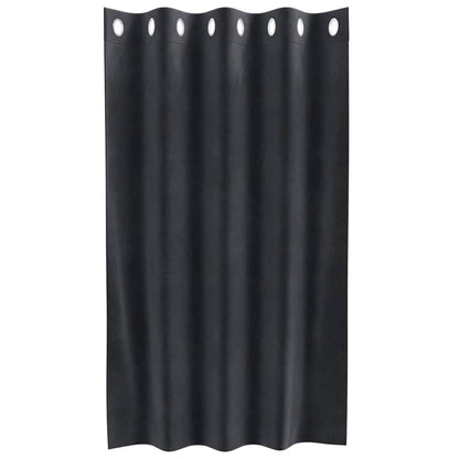 Vorhänge mit Vorhängen 2 pcs Dunkelgrau 140 x 140 cm Samt