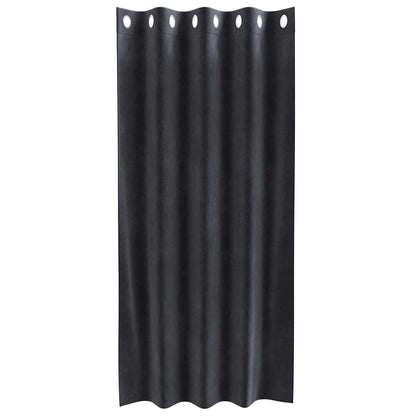 Vorhänge mit Vorhängen 2 pcs Dunkelgrau 140 x 175 cm Samt