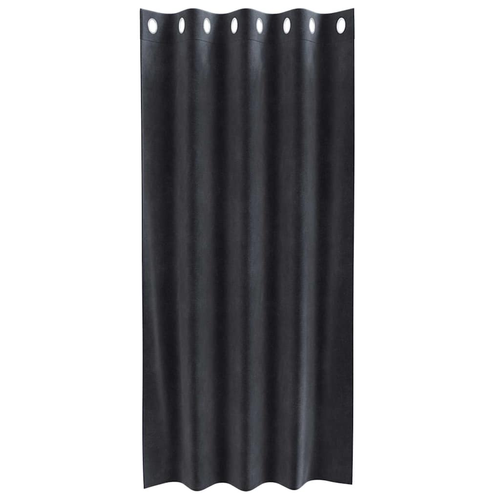 Vorhänge mit Vorhängen 2 pcs Dunkelgrau 140 x 175 cm Samt