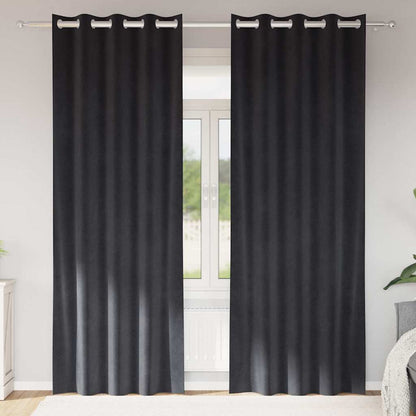 Vorhänge mit Vorhängen 2 pcs Dunkelgrau 140 x 260 cm Samt