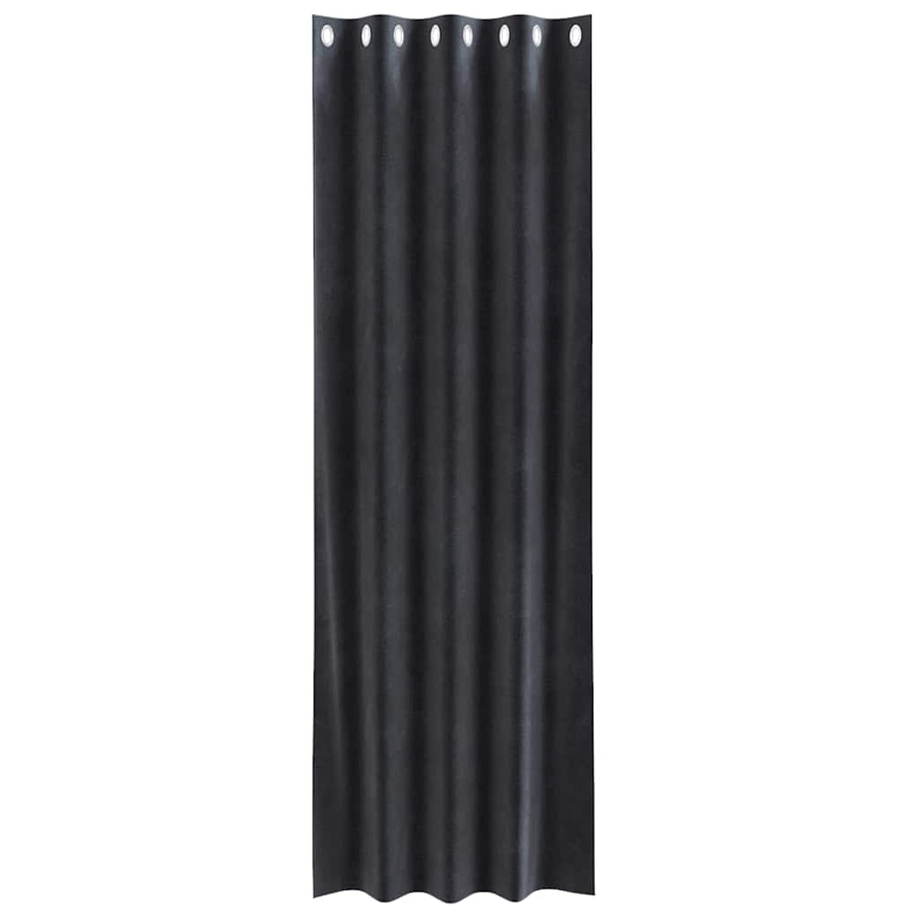 Vorhänge mit Vorhängen 2 pcs Dunkelgrau 140 x 260 cm Samt