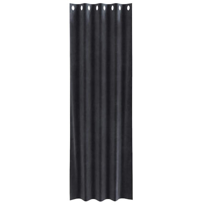 Vorhänge mit Vorhängen 2 pcs Dunkelgrau 140 x 260 cm Samt