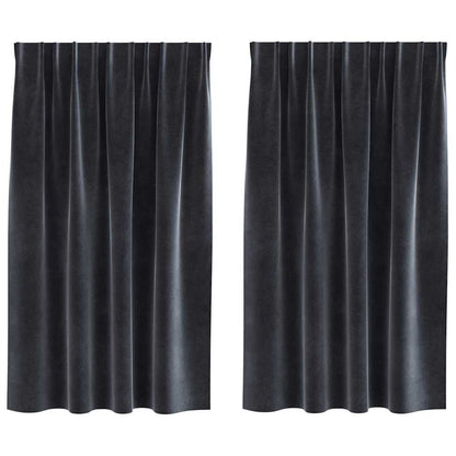 Vorhänge mit Vorhängen 2 pcs Dunkelgrau 140 x 140 cm Samt
