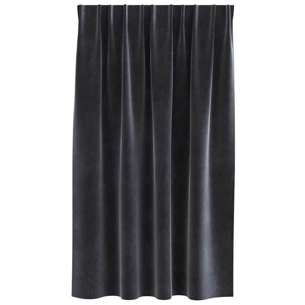 Vorhänge mit Vorhängen 2 pcs Dunkelgrau 140 x 140 cm Samt