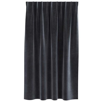 Vorhänge mit Vorhängen 2 pcs Dunkelgrau 140 x 140 cm Samt