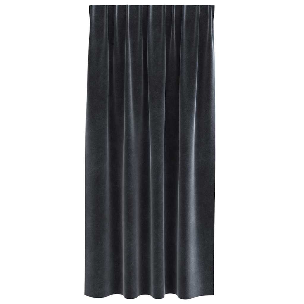 Vorhänge mit Vorhängen 2 pcs Dunkelgrau 140 x 175 cm Samt
