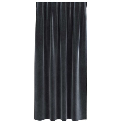 Vorhänge mit Vorhängen 2 pcs Dunkelgrau 140 x 175 cm Samt