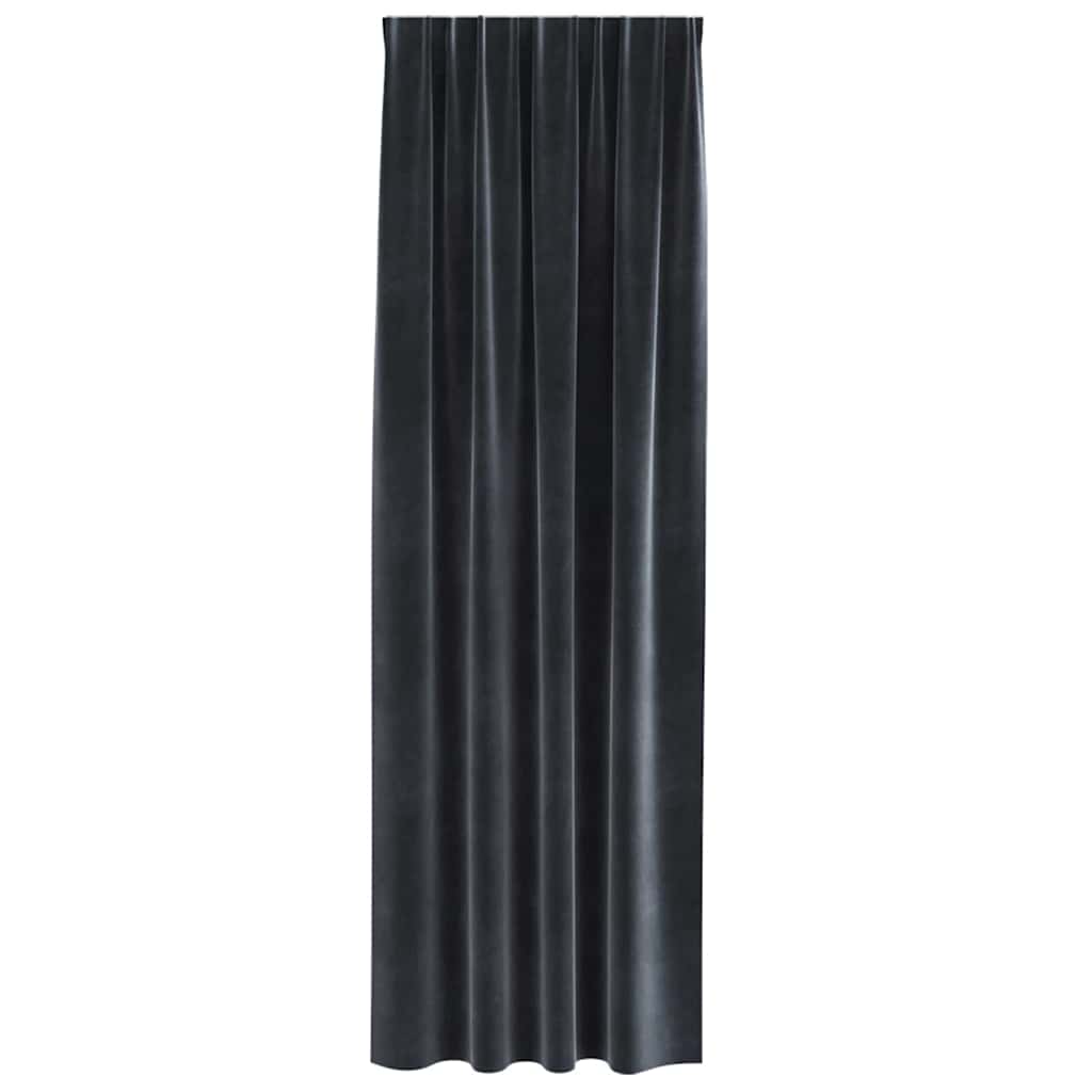 Vorhänge mit Vorhängen 2 pcs Dunkelgrau 140 x 225 cm Samt