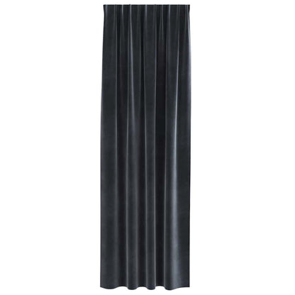 Vorhänge mit Vorhängen 2 pcs Dunkelgrau 140 x 225 cm Samt