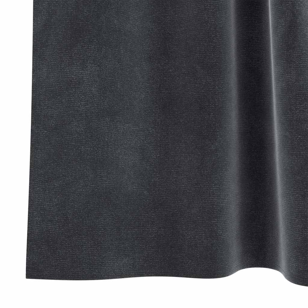 Vorhänge mit Vorhängen 2 pcs Dunkelgrau 140 x 140 cm Samt