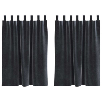 Vorhänge mit Vorhängen 2 pcs Dunkelgrau 140 x 140 cm Samt