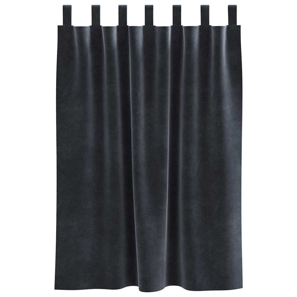 Vorhänge mit Vorhängen 2 pcs Dunkelgrau 140 x 140 cm Samt