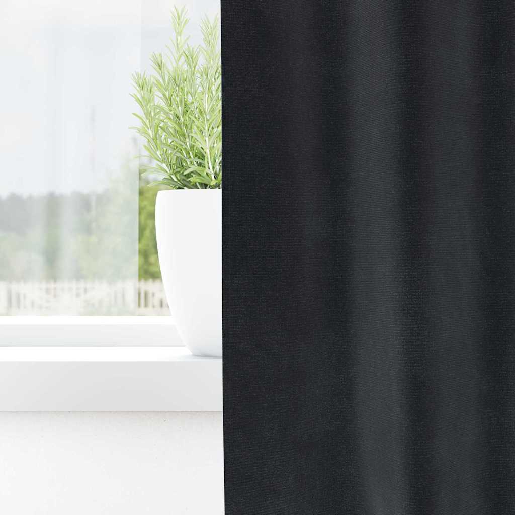 Vorhänge mit Vorhängen 2 pcs Dunkelgrau 140 x 175 cm Samt