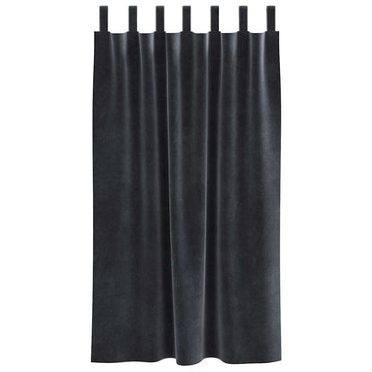 Vorhänge mit Vorhängen 2 pcs Dunkelgrau 140 x 175 cm Samt