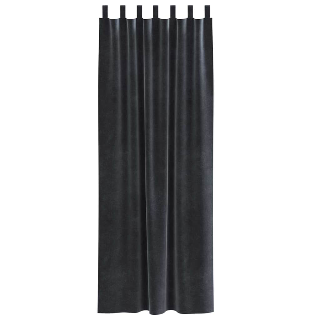 Vorhänge mit Vorhängen 2 pcs Dunkelgrau 140 x 260 cm Samt