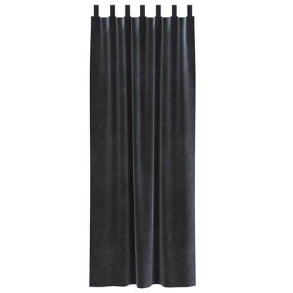 Vorhänge mit Vorhängen 2 pcs Dunkelgrau 140 x 260 cm Samt