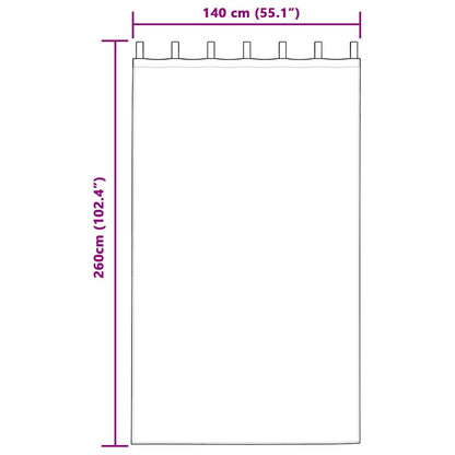 Vorhänge mit Vorhängen 2 pcs Dunkelgrau 140 x 260 cm Samt